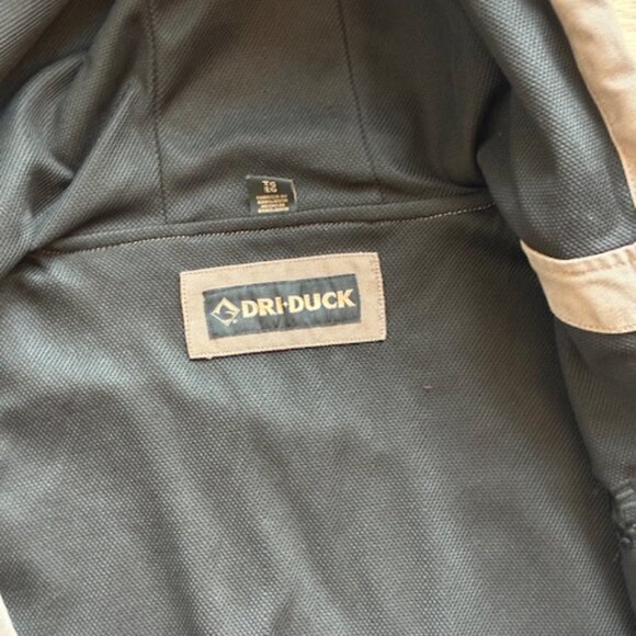DRI DUCK Jacket XL Adult Brown Full Zip Bomber Hooded Canvas Work Hoodie - Picture 4 of 4
